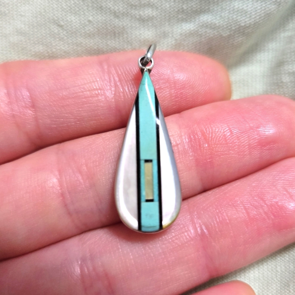 Zuni Turquoise MOP Pendant